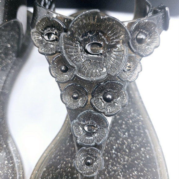 Coach Women's Black Jelly Sandals - Picture 3 of 10